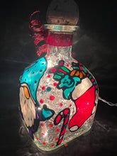 Load image into Gallery viewer, Christmas gnome hand painted on Patron bottle
